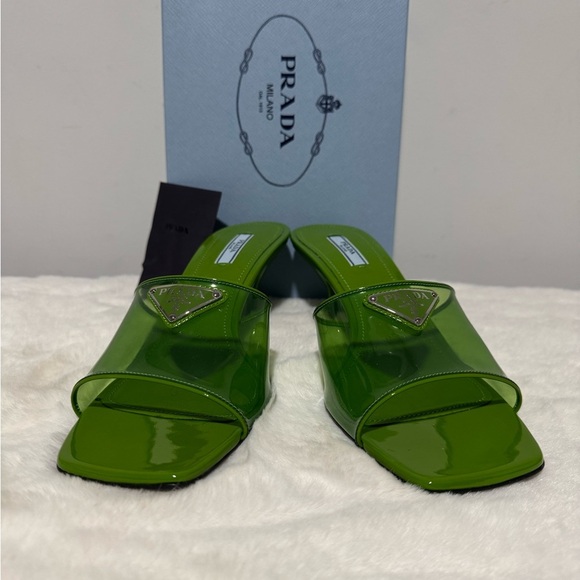 Prada Vibrant Green Heeled Mules - Picture 4 of 9